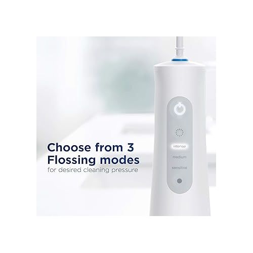  Oral-B Water Flosser Advanced, Cordless Portable Oral Irrigator Handle with 2 Nozzles