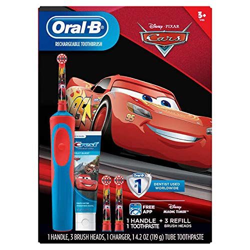  Black Friday: Oral-B Stages Vitality Kids Disney Pixars Cars Rechargeable Electric Toothbrush + Toothpaste Bundle Pack (3+)