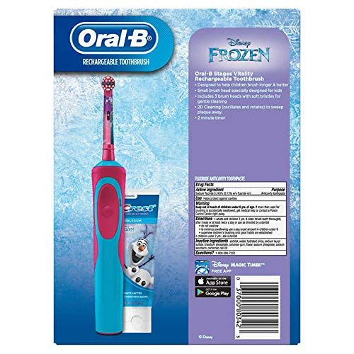  Black Friday: Oral-B Stages Vitality Kids Disneys Frozen Rechargeable Electric Toothbrush + Toothpaste Bundle Pack (3+)