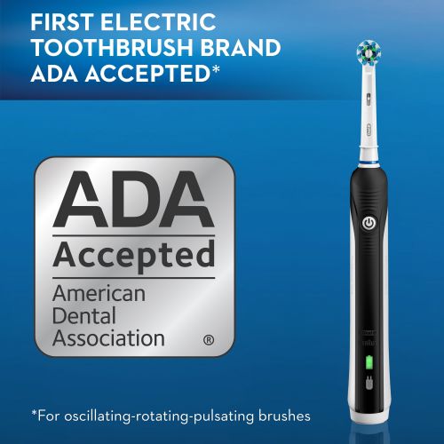  Oral-B Pro 1000 ($20 Mail-In Rebate Available) CrossAction Electric Toothbrush, Powered by Braun, Black and White, Pack of 2