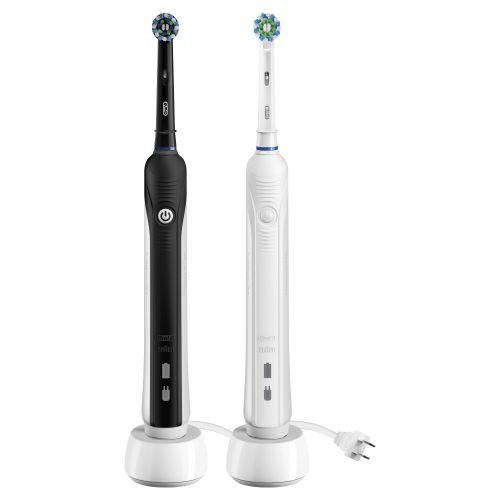  Oral-B Pro 1000 ($20 Mail-In Rebate Available) CrossAction Electric Toothbrush, Powered by Braun, Black and White, Pack of 2