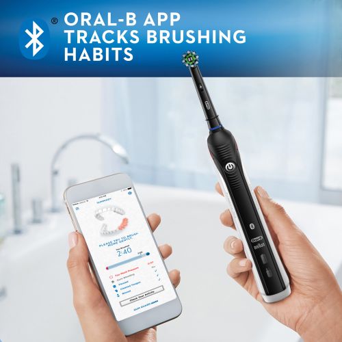  Oral-B Pro 3000 3D White Electric Toothbrush SmartSeries with Bluetooth Connectivity, Black Edition Powered by Braun