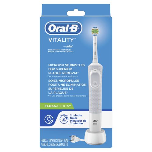  Oral-B Vitality FlossAction Electric Rechargeable Toothbrush with 2 Brush Heads powered by Braun