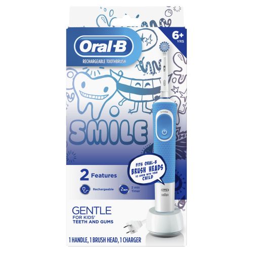  Oral-B Kids Electric Toothbrush with Sensitive Brush Head and Timer, Powered by Braun, for Kids 6+