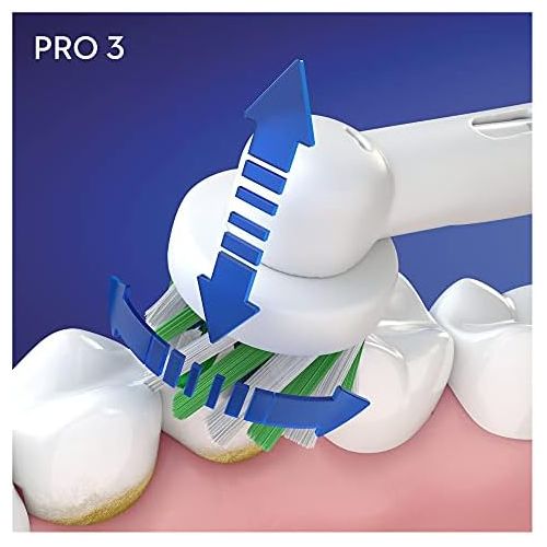  Oral B PRO 3 3900 Electric Toothbrush, Twin Pack, with 3 Cleaning Modes and Visual 360° Pressure Control for Dental Care, Designed by Brown, Black/Pink