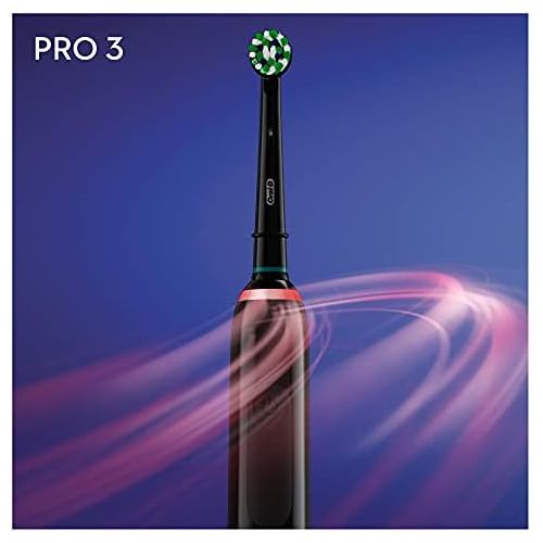  Oral B PRO 3 3900 Electric Toothbrush, Twin Pack, with 3 Cleaning Modes and Visual 360° Pressure Control for Dental Care, Designed by Brown, Black/Pink