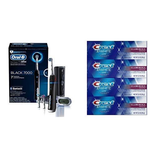  Oral B Oral-B BLACK 7000 Electric Toothbrush Bundle with 3D White Replacement Head, 3 Count