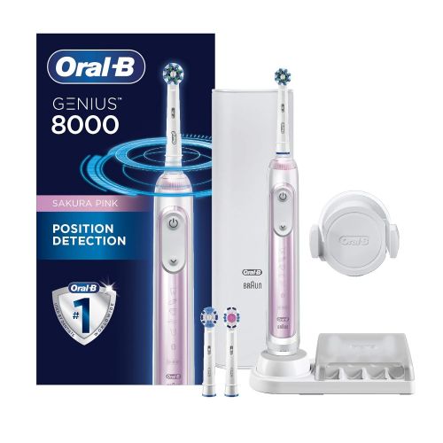  Oral-B Genius Pro 8000 Electronic Power Rechargeable Battery Electric Toothbrush with Bluetooth Connectivity, Black, Powered by Braun