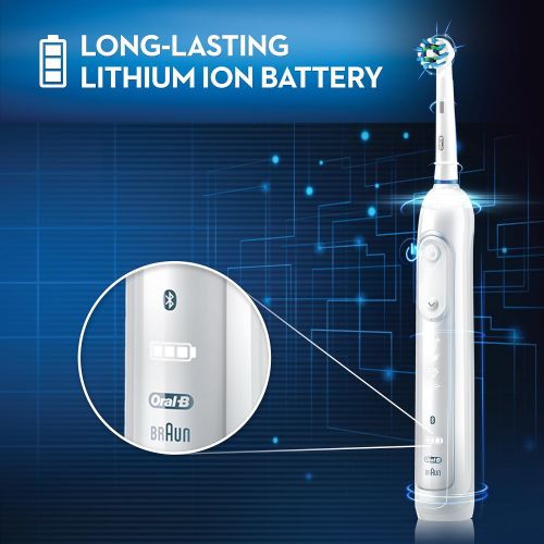  Oral-B Pro 6000 SmartSeries Electronic Power Rechargeable Battery Electric Toothbrush with Bluetooth Connectivity, White, Powered by Braun