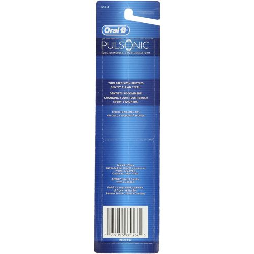  Oral-B Pulsonic Replacement Electric Toothbrush Head, 4 Count