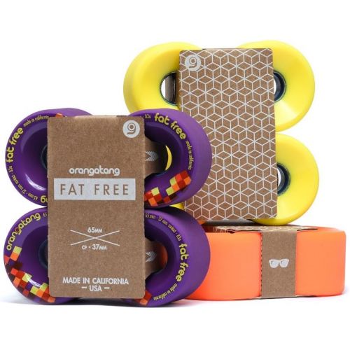  Orangatang Fat Free 65 mm Freeride Longboard Skateboard Wheels (Set of 4)