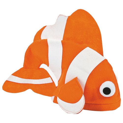  Orange White Clownfish Felt Tropical Hat Costume Accessory