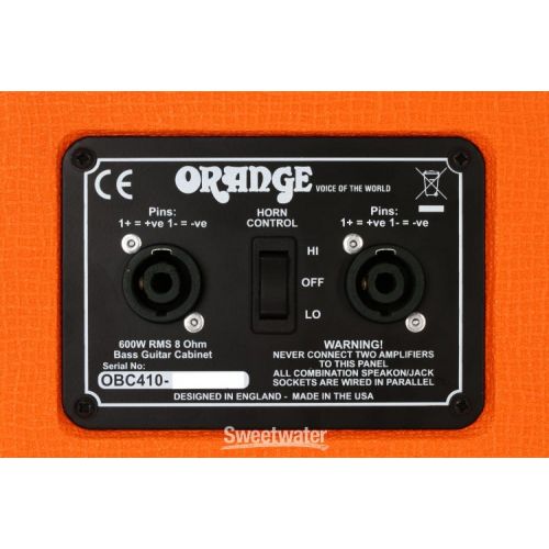  Orange OBC410 4x10-inch 600-watt Bass Cabinet with Horn 8-ohm