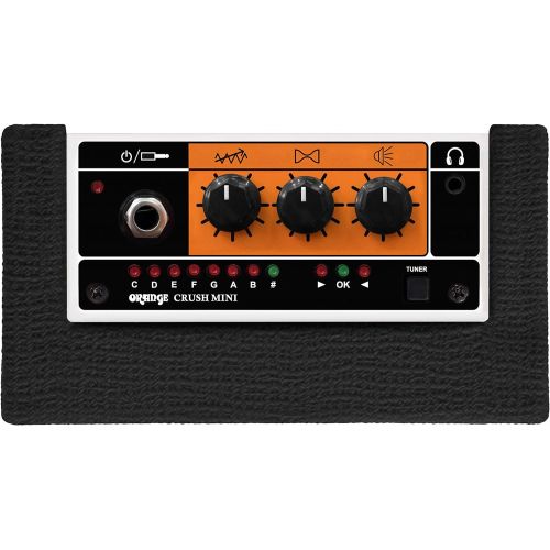  Orange Crush Mini Guitar Combo Amplifier - Black Bundle with Power Supply, Instrument Cable, 24 Picks, and Austin Bazaar Polishing Cloth