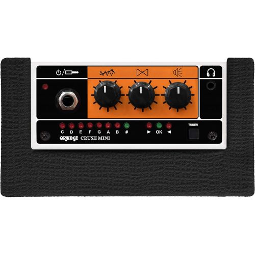  Orange Crush Mini Guitar Combo Amplifier - Black Bundle with Instrument Cable, 24 Picks, and Austin Bazaar Polishing Cloth