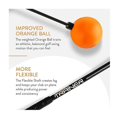  Orange Whip Golf Swing Trainer Aid Patented & Made in USA for Improved Rhythm, Flexibility, Balance, Tempo, and Strength *American Made*