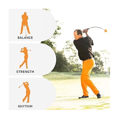  Orange Whip Golf Swing Trainer Aid Patented & Made in USA for Improved Rhythm, Flexibility, Balance, Tempo, and Strength *American Made*