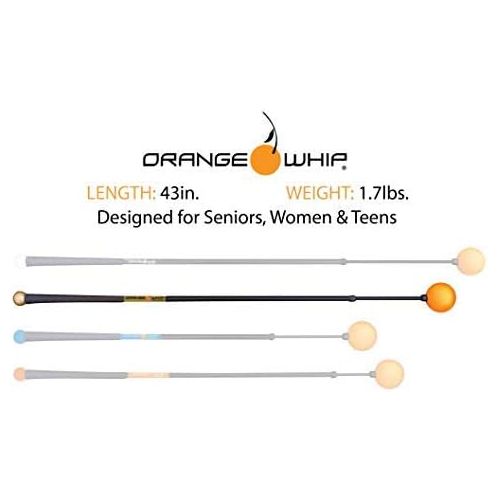  Orange Whip Midsize Golf Swing Trainer Aid for Improved Rhythm, Flexibility, Balance, Tempo, and Strength  43.5”