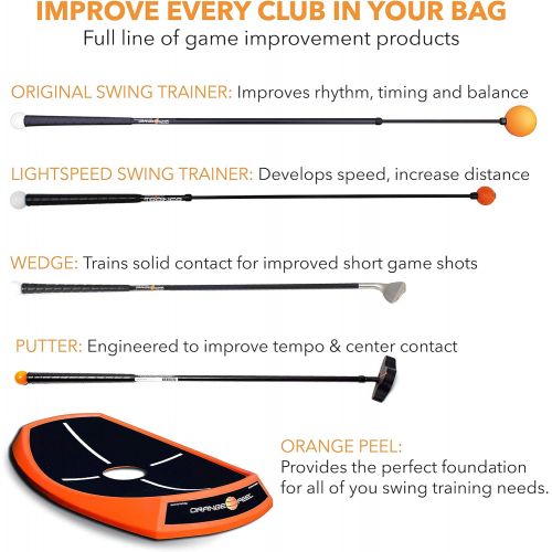  Orange Whip Midsize Golf Swing Trainer Aid for Improved Rhythm, Flexibility, Balance, Tempo, and Strength  43.5”