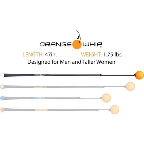  Orange Whip Full-Sized Golf Swing Trainer Aid - for Improved Rhythm, Flexibility, Balance, Tempo, and Strength - 47”