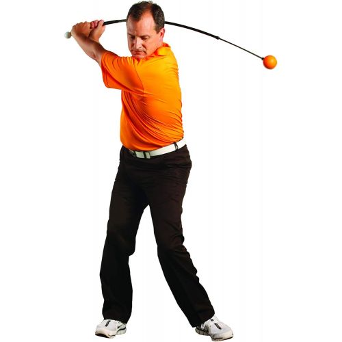  Orange Whip Full-Sized Golf Swing Trainer Aid - for Improved Rhythm, Flexibility, Balance, Tempo, and Strength - 47”