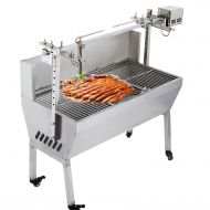 OrangeA Grill Motor 23W 110V 132 Lbs BBQ Pig Lamb Rotisserie Roaster Stainless Steel Skewer Roast G