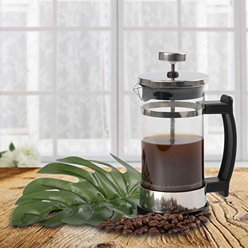  Oranlife French Press Coffee Maker, Stainless Steel and Borosilicate Glass Plunger,12 Ounce,1.5 Cups,Silve (12oz-02)