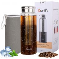 Oranlife Cold Brew Coffee Maker, Premium Quality Glass Carafe with Airtight Stainless Steel Lid Brews Hot or Iced Coffee Tea Includes Removable Mesh Filter Fruit Infuser 1.5 Quart / 48 oz/
