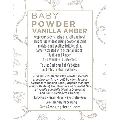  Oras Amazing Herbal Natural Baby Powder, Talc Free Baby Powder, Baby Skin Care, Gentle Vanilla Amber, Corn Free Baby Powder, Grain Free, Gluten Free Baby Powder, Ora’s Amazing Herbal, Made in USA Baby
