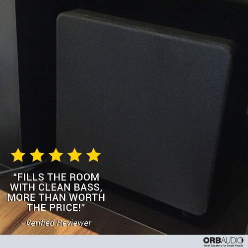  Orb Audio: subMINI Subwoofer - 9” Cube - Dual High Velocity Ports - 50 Clean Watts Of Class D Power - Adjustable Crossover and LFE Setting - Fast, Accurate Bass