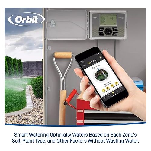  Orbit 57950 B-hyve Smart Indoor/Outdoor 12-Station WiFi Sprinkler System Controller, Compatible with Alexa