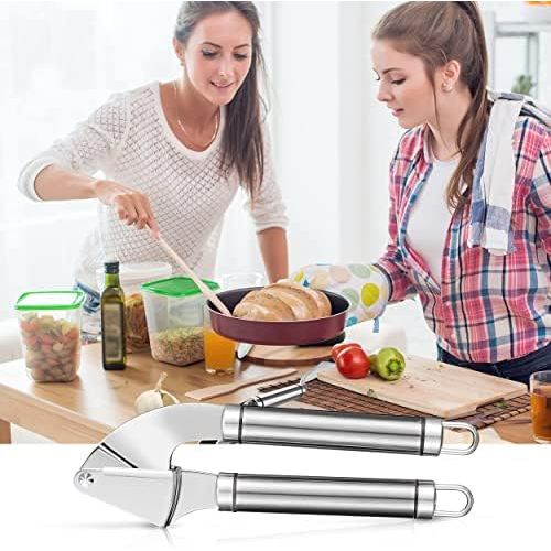  ORBLUE Garlic Press [Premium], Stainless Steel Mincer, Crusher & Peeler Set - Professional Grade, Easy Clean, Dishwasher Safe & Rust-proof