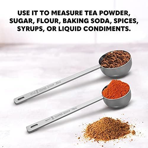  Orblue Coffee Scoop, Stainless Steel, long handled Spoons, Pack of 2