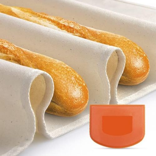  [아마존베스트]Orblue Bakers Couche and Proofing Cloth, 100% Cotton Fabric for Bread Dough Baking, Shaping Tool for Baguettes, Loaves, Ciabatta, 24 x 36 Inches