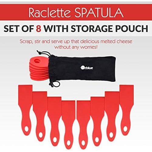  [아마존베스트]ORBLUE Raclette Scraper Set of 8 in Red
