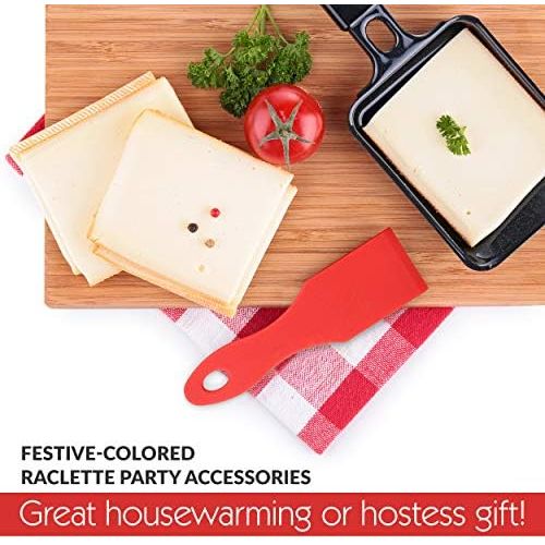  [아마존베스트]ORBLUE Raclette Scraper Set of 8 in Red