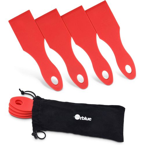  [아마존베스트]ORBLUE Raclette Scraper Set of 8 in Red