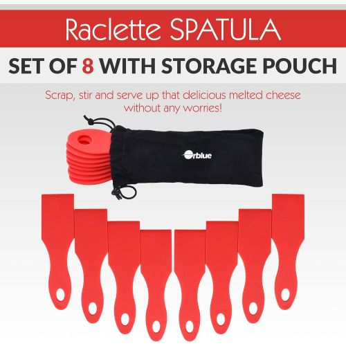  [아마존베스트]ORBLUE Raclette Scraper Set of 8 in Red