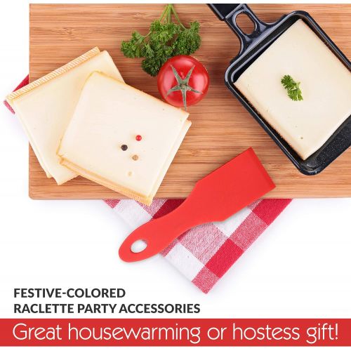  [아마존베스트]ORBLUE Raclette Scraper Set of 8 in Red