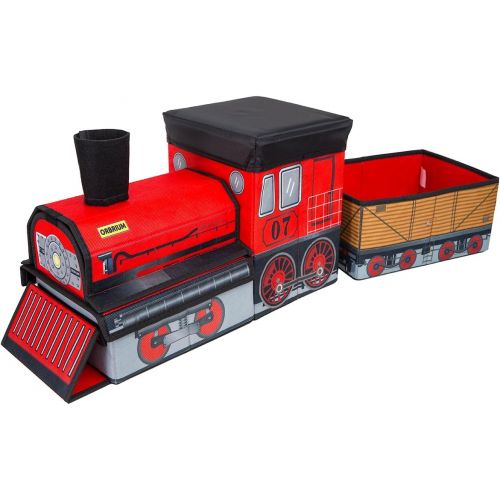  Orbrium Toys Train Shaped Collapsible Toys Storage Bin Organizer for Thomas Wooden Train, Thomas The Tank Engine and Trackmaster, etc.