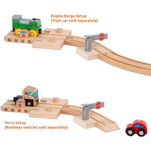  Orbrium Toys 68 Pcs Wooden Train Track Expansion Pack Compatible with Thomas Wooden Train, Brio, Thomas The Tank Engine