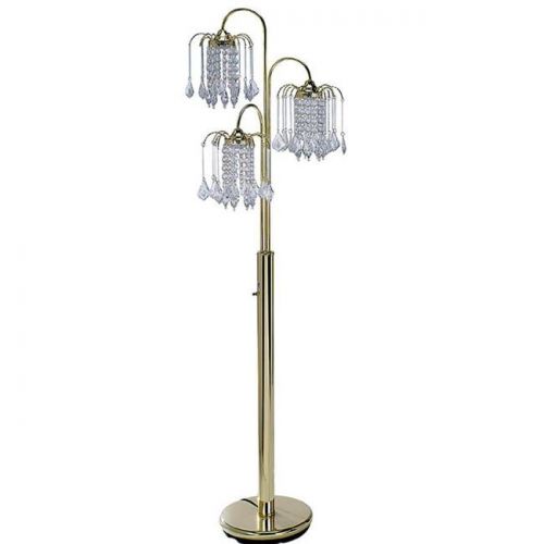  Ore International ORE International Floor Lamp, Polished Brass