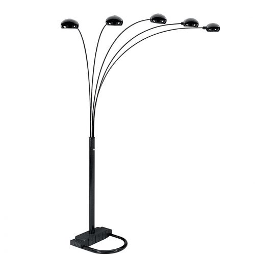  Ore International ORE International 5 Arms Arch Floor Lamp, Black