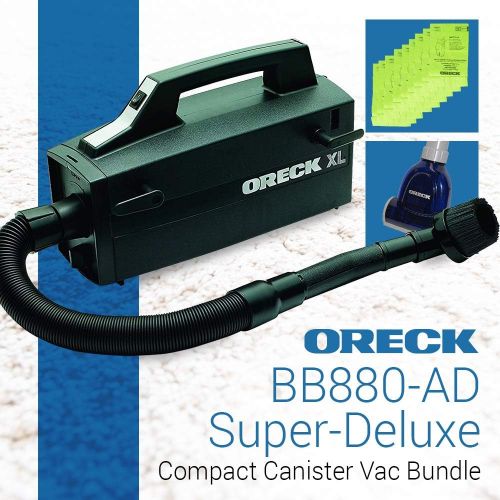  Oreck BB880-AD Super-Deluxe Compact Canister Vac Bundle -Handheld & Portable Dust & Pet Hair Vacuum Cleaner & Blower - Multi Surface Sweeper for Home