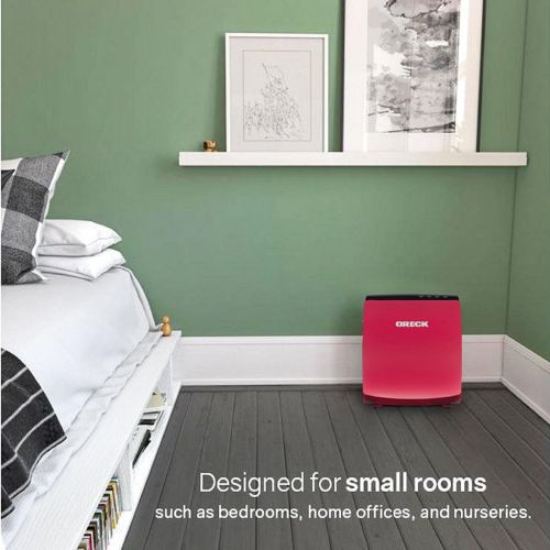  Oreck AirVantage PLUS True HEPA, Charcoal and VOC Air Purifier and Allergen Remover For Small To Medium Sized Room (Red)