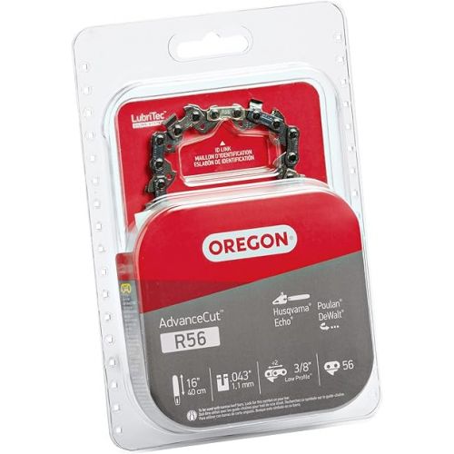  Oregon R56 AdvanceCut Chainsaw Chain for 16-Inch Bar -56 Drive Links - low-kickback chain fits Greenworks, Makita, EGO, DeWalt and more