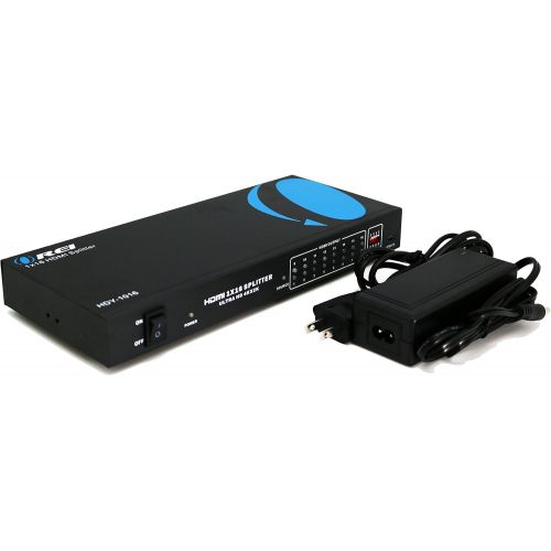  [아마존핫딜][아마존 핫딜] Orei 1x16 2.0 HDMI Splitter 2 Ports with Full Ultra HDCP 2.2, 4K at 60Hz & 3D Supports EDID Control - HDY-1016