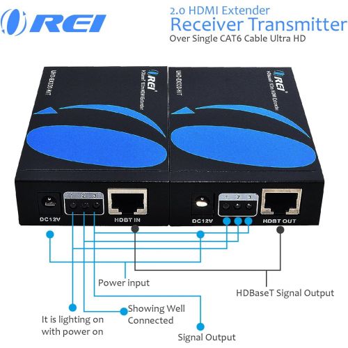  [아마존핫딜][아마존 핫딜] Orei OREI UltraHD HDMI Extender 4K 18G HDBaseT Over Single CAT5e/CAT6 Cable 4K @ 60Hz Upto 230FT with IR Remote 1080P Upto 330 Ft - Power Over Cable - Zero Latency