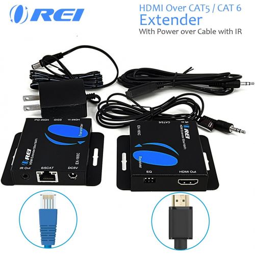  [아마존 핫딜] Orei HDMI Extender Over CAT5/CAT6 by OREI with IR Upto 164 Feet - Loop Out - 1080P Full HD Signal Distribution (EX-165C+)