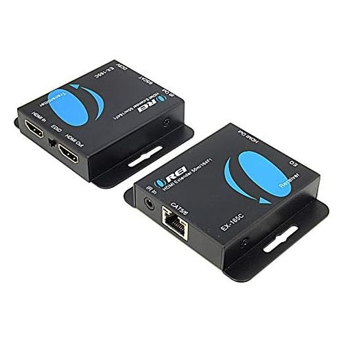  [아마존베스트]Orei OREI 164-Feet HDMI Extender Over Single CAT5/CAT6 upto 1080p, Full HD, Loop Out Option, with IR (EX-165C)